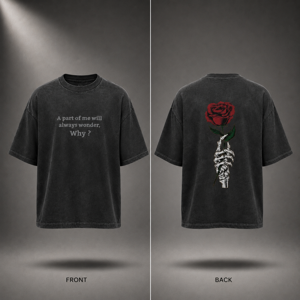 Heavy Silence Oversized T-Shirt – Dark Charcoal Gray