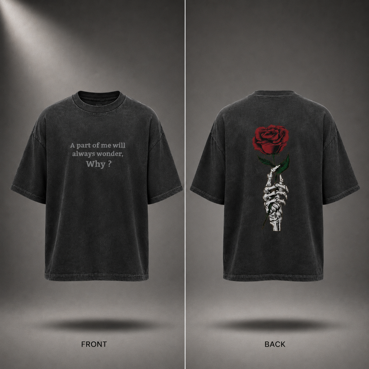Heavy Silence Oversized T-Shirt – Dark Charcoal Gray