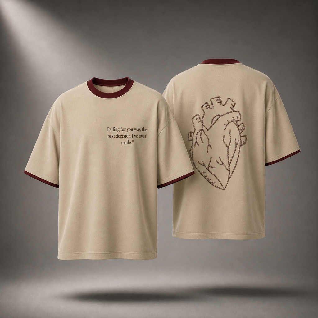 Heart In Motion Oversized T-Shirt – Ivory Beige