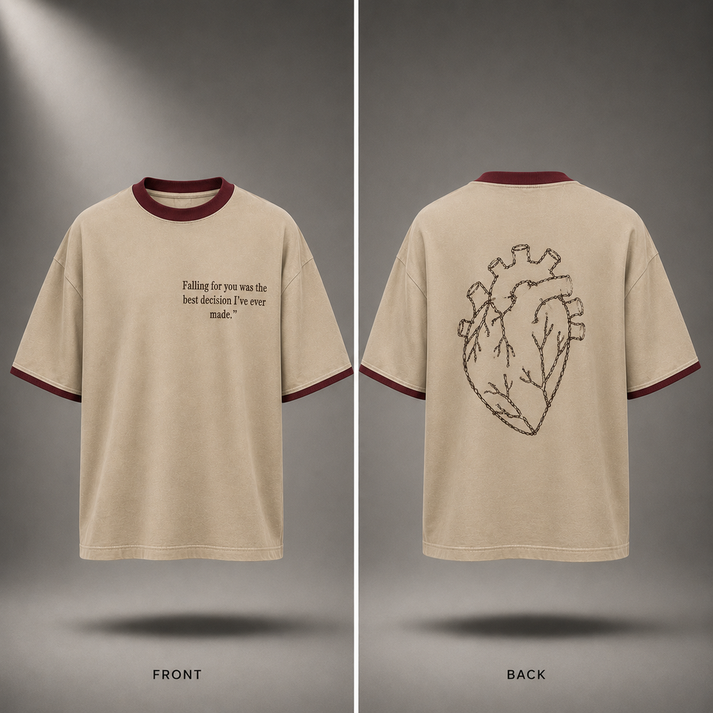 Heart In Motion Oversized T-Shirt – Ivory Beige
