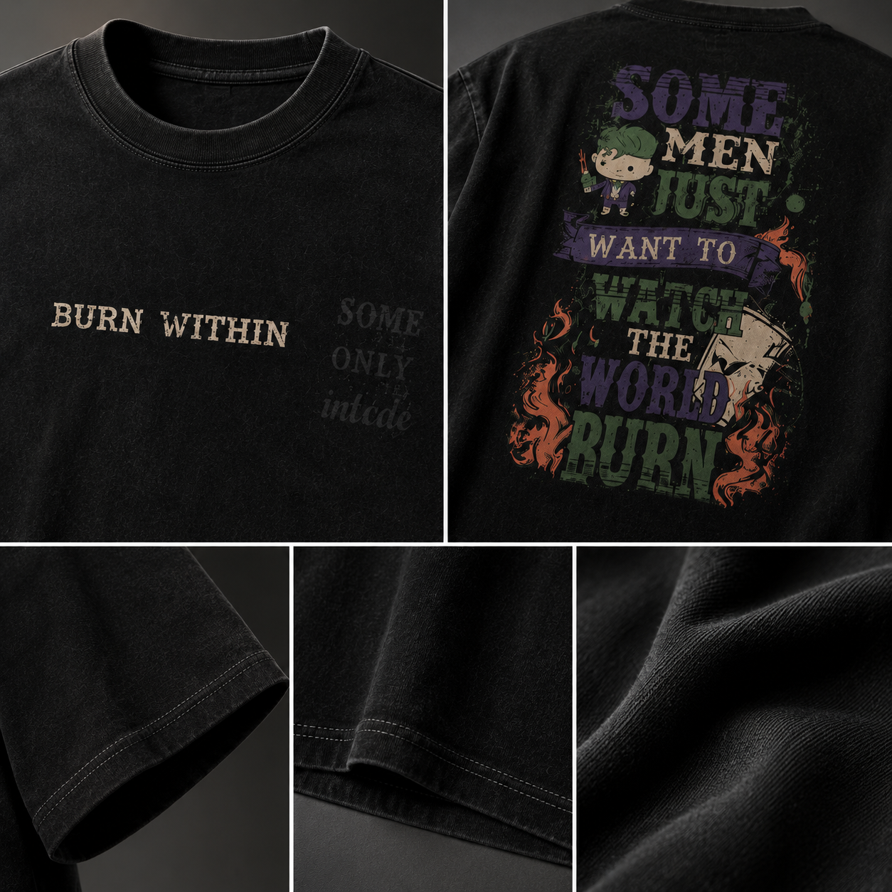 Silent Rage Oversized T-Shirt – Rich Black