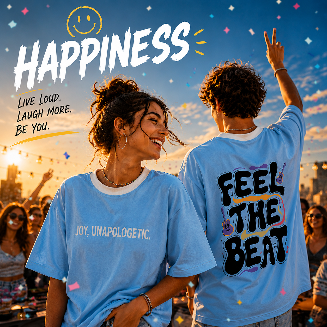 Golden State Oversized T-Shirt – Soft Sky Blue
