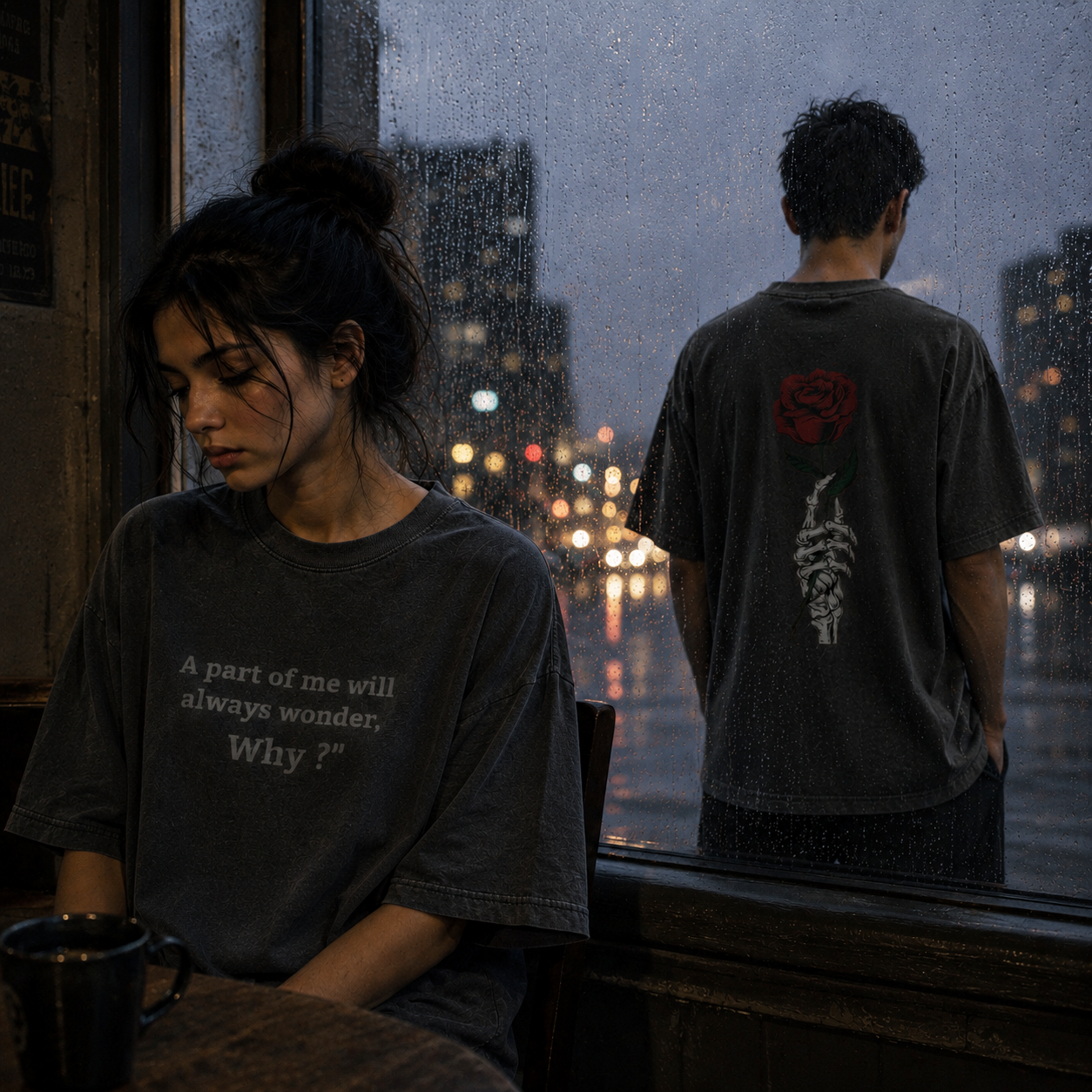 Heavy Silence Oversized T-Shirt – Dark Charcoal Gray