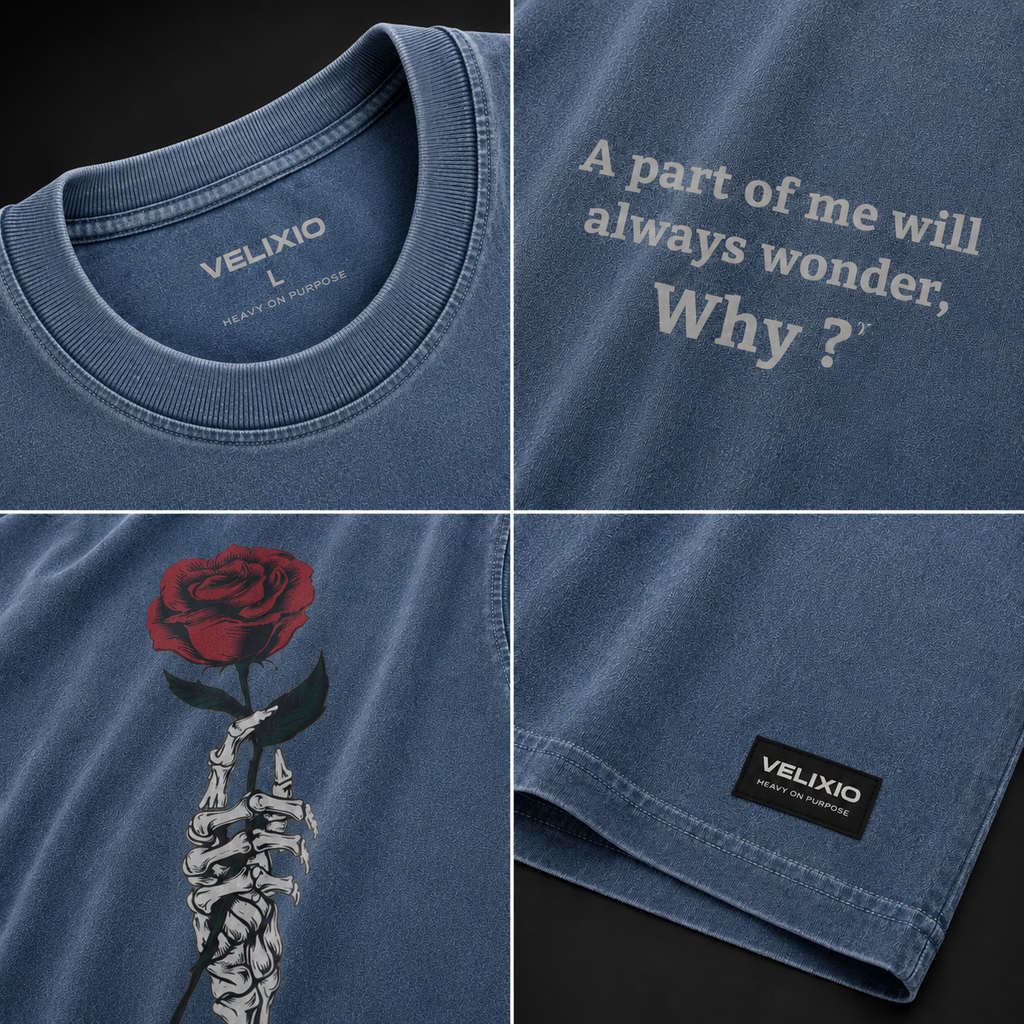 Heavy Silence Oversized T-Shirt – Slate Blue