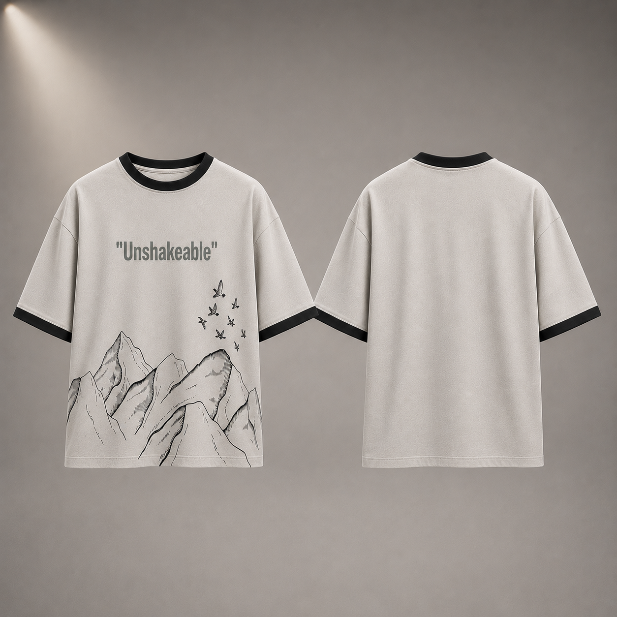 Fearless Mind Oversized T-Shirt – Warm Light Gray