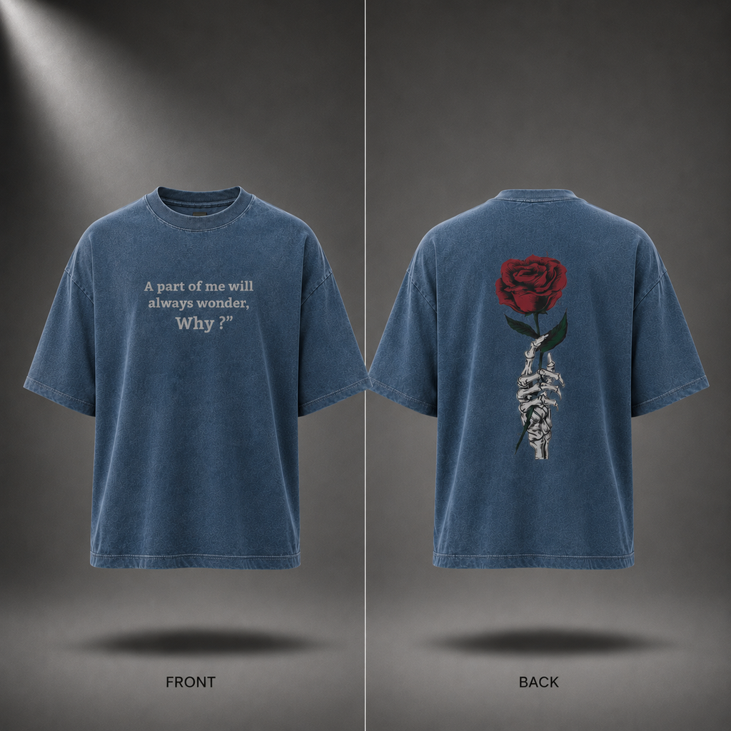 Heavy Silence Oversized T-Shirt – Slate Blue