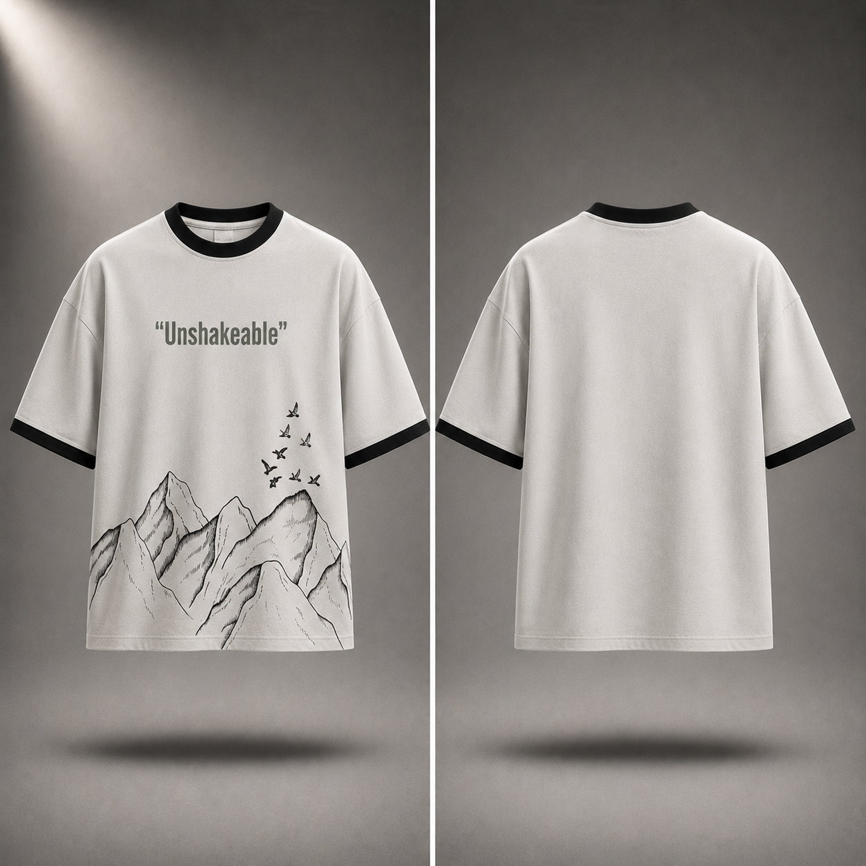 Fearless Mind Oversized T-Shirt – Warm Light Gray