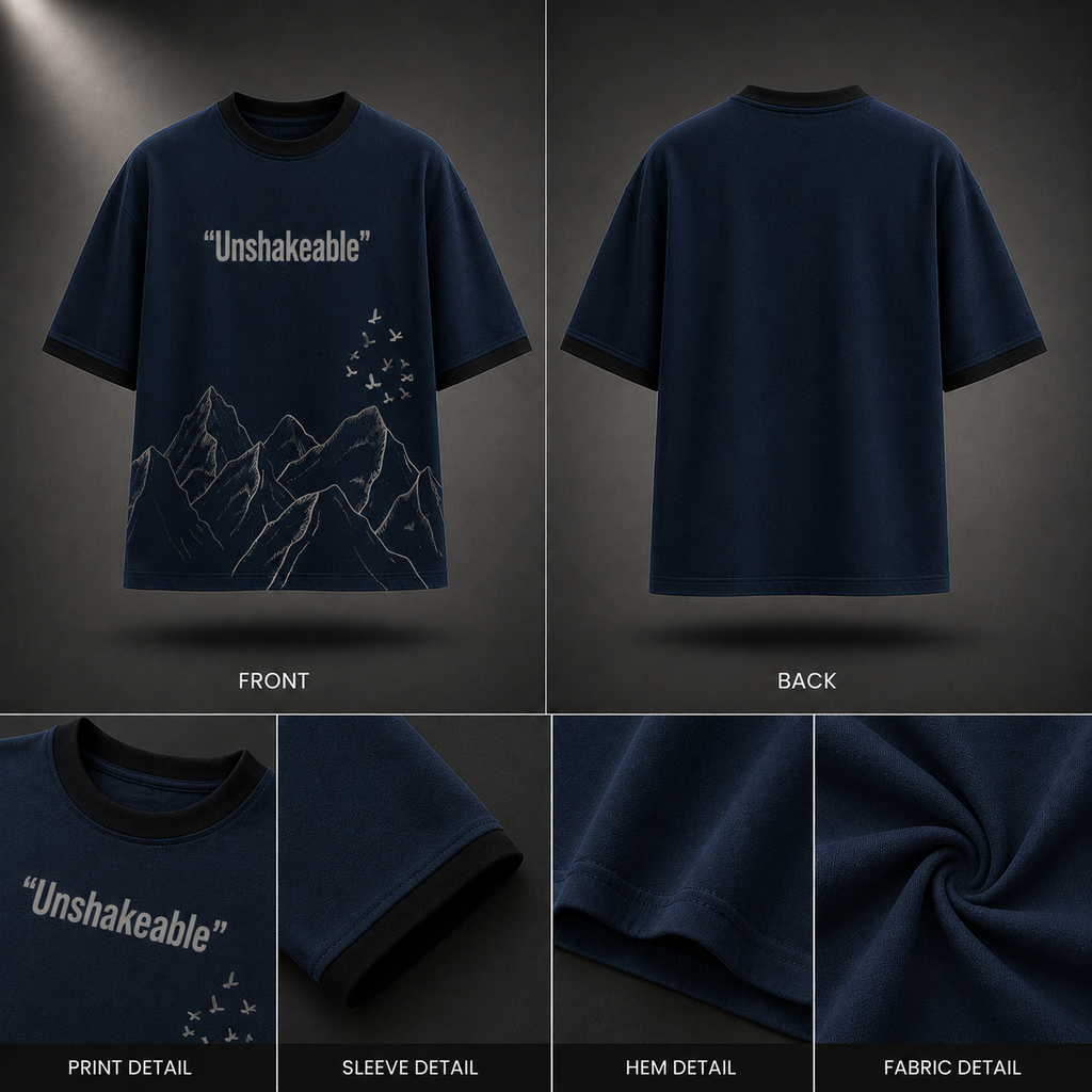 Fearless Mind Oversized T-Shirt – Midnight Navy