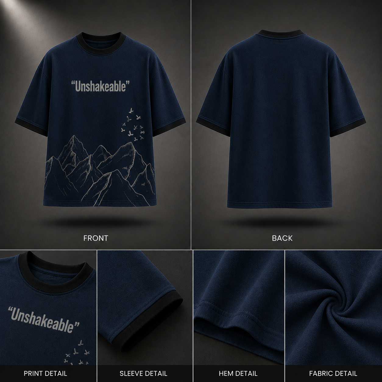 Fearless Mind Oversized T-Shirt – Midnight Navy