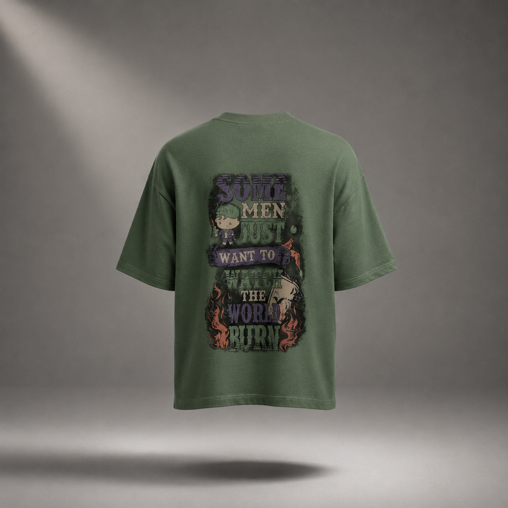 Silent Rage Oversized T-Shirt – Moss Green