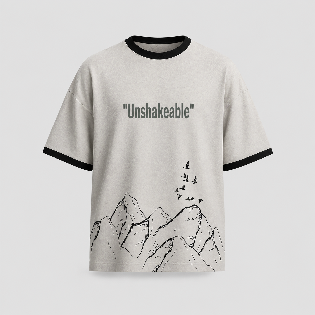Fearless Mind Oversized T-Shirt – Warm Light Gray