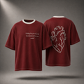 Heart In Motion Oversized T-Shirt – Wine Red