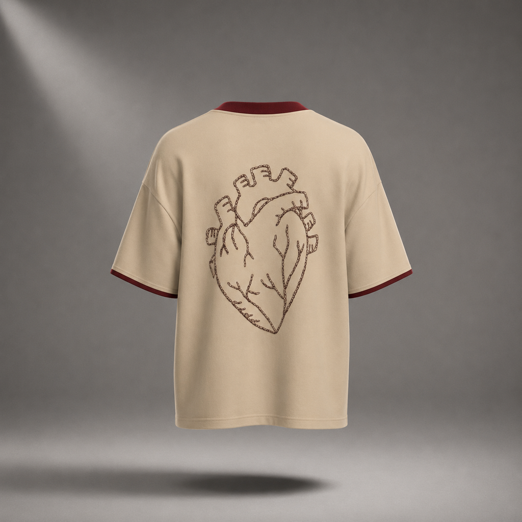 Heart In Motion Oversized T-Shirt – Ivory Beige