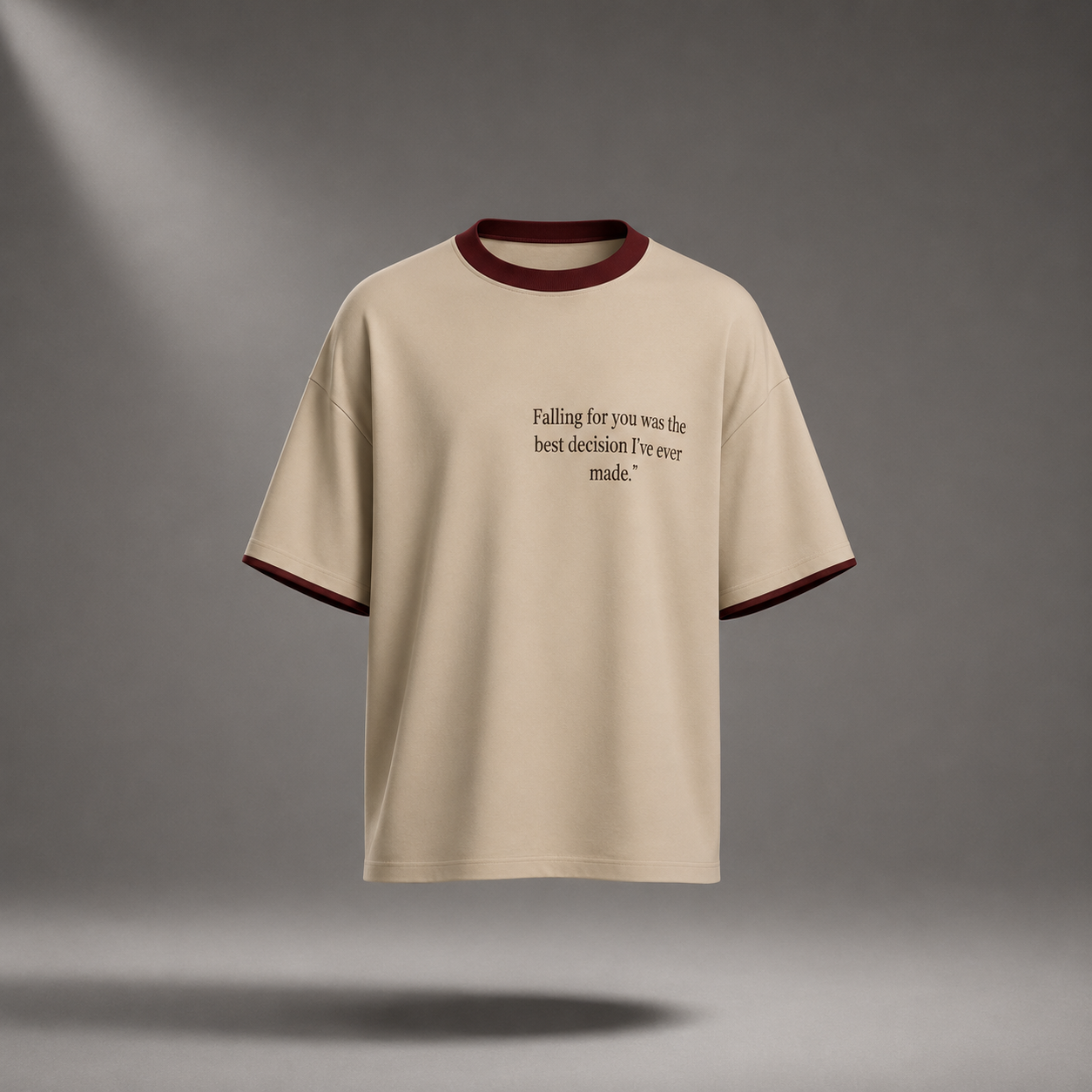 Heart In Motion Oversized T-Shirt – Ivory Beige