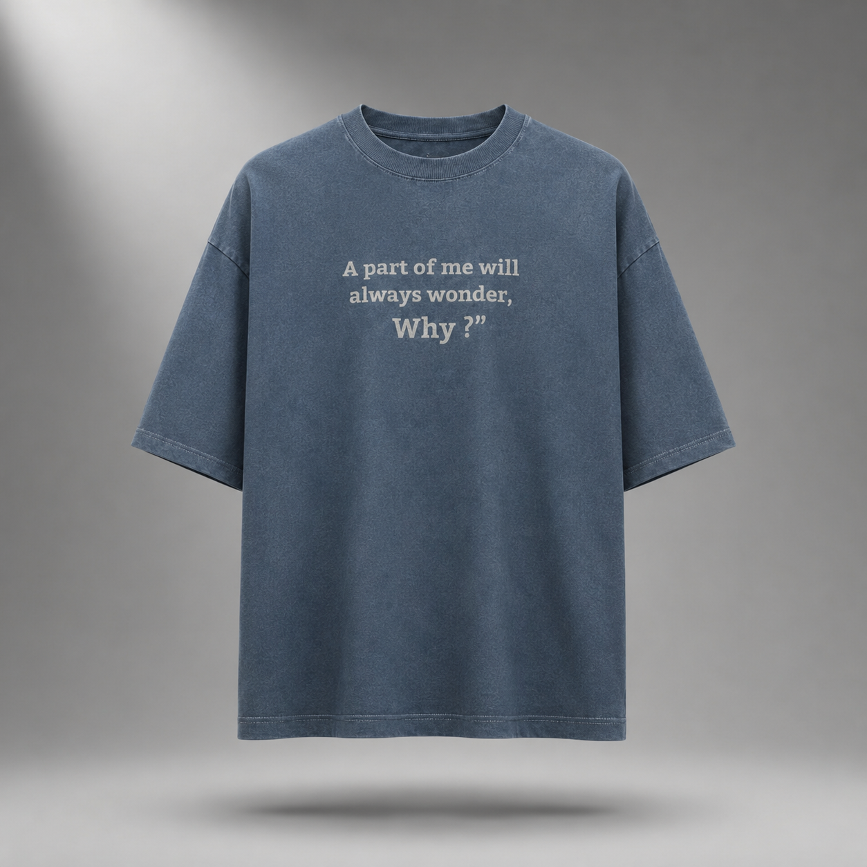 Heavy Silence Oversized T-Shirt – Slate Blue