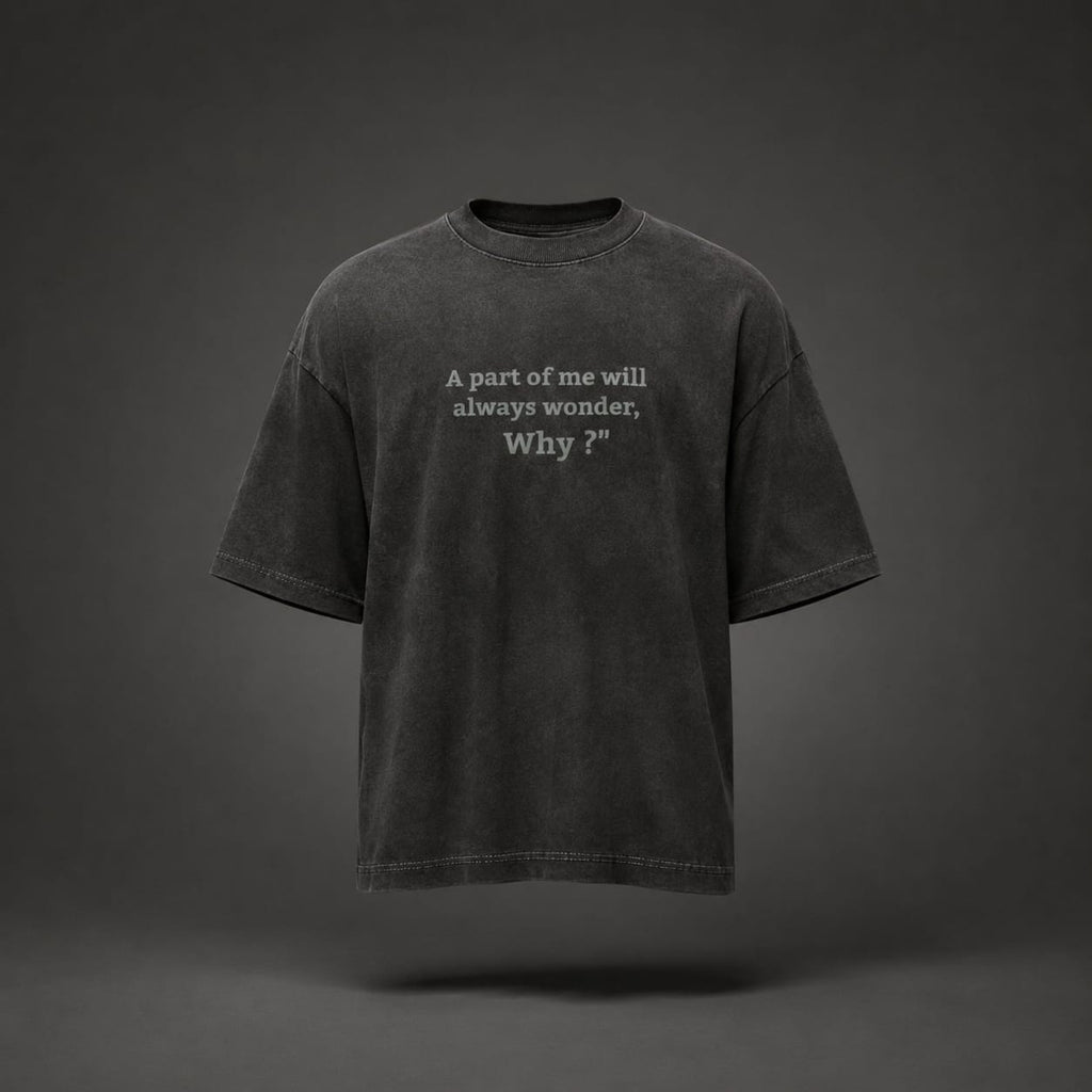 Heavy Silence Oversized T-Shirt – Dark Charcoal Gray
