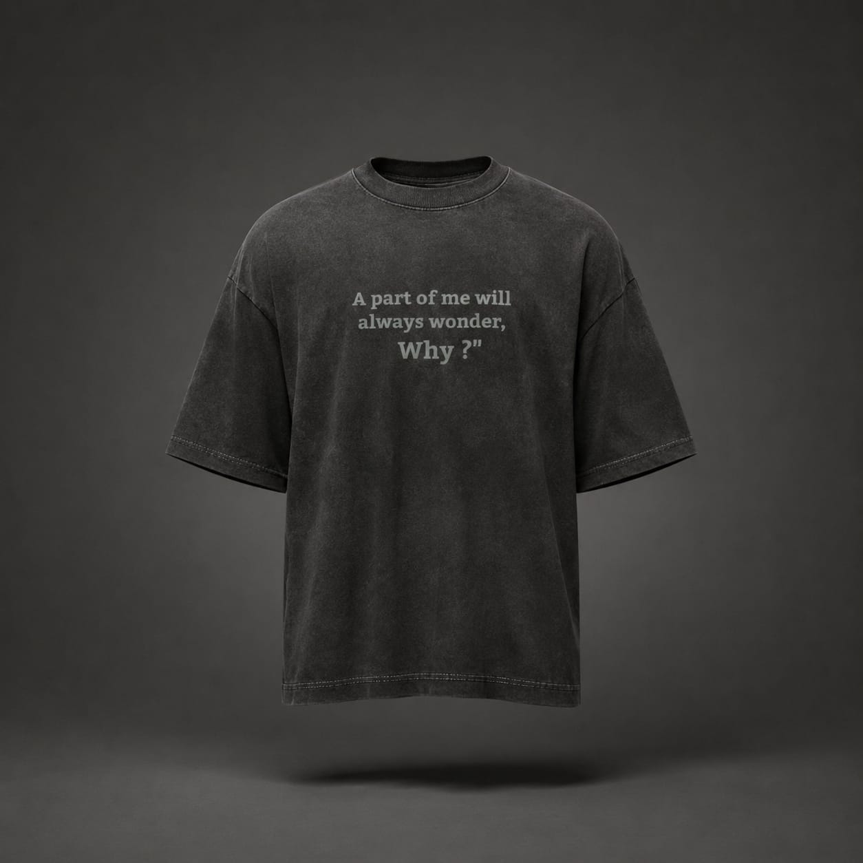 Heavy Silence Oversized T-Shirt – Dark Charcoal Gray