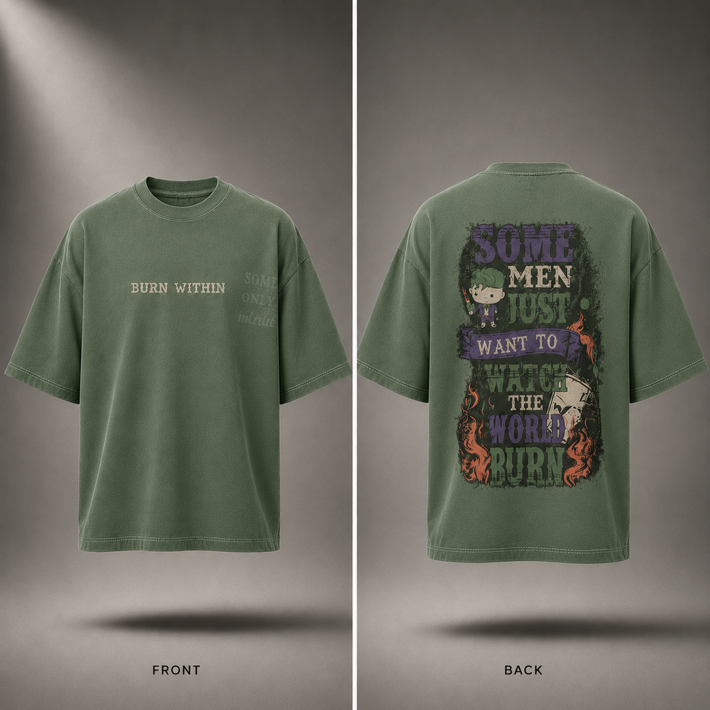 Silent Rage Oversized T-Shirt – Moss Green
