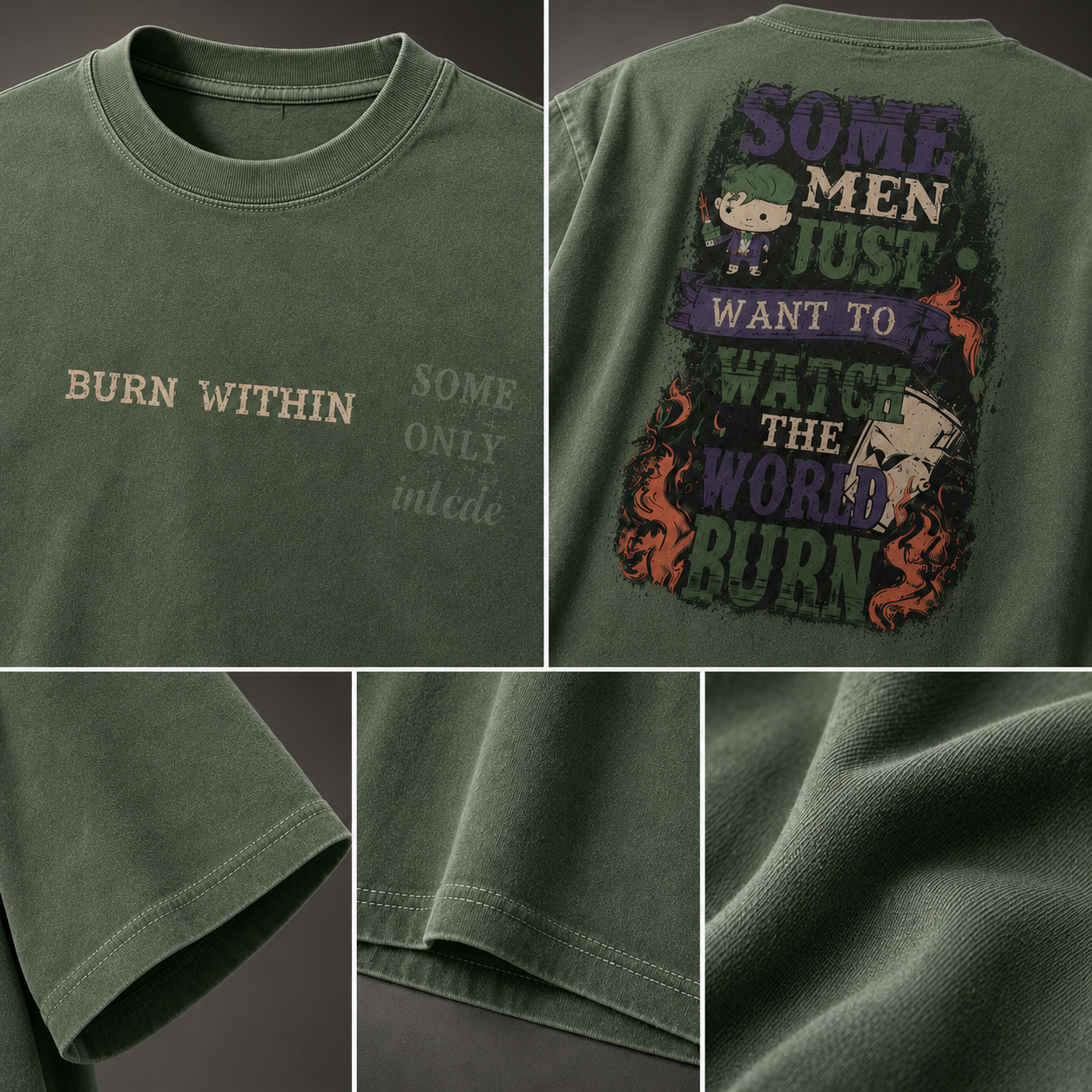Silent Rage Oversized T-Shirt – Moss Green