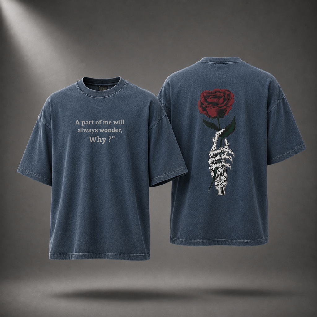 Heavy Silence Oversized T-Shirt – Slate Blue