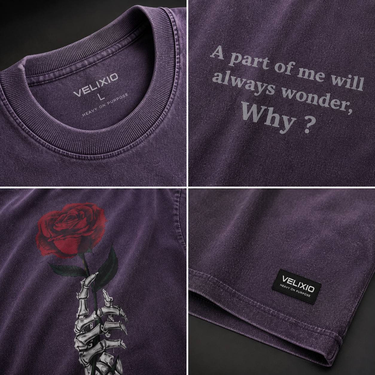 Heavy Silence Oversized T-Shirt – Muted Plum