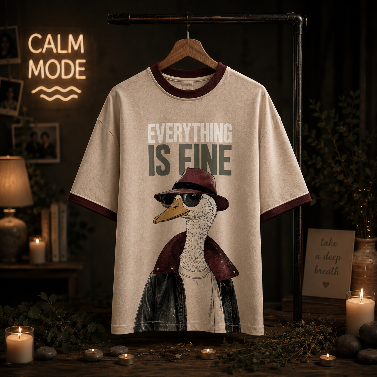 Peace Within Oversized T-Shirt – Cream Beige