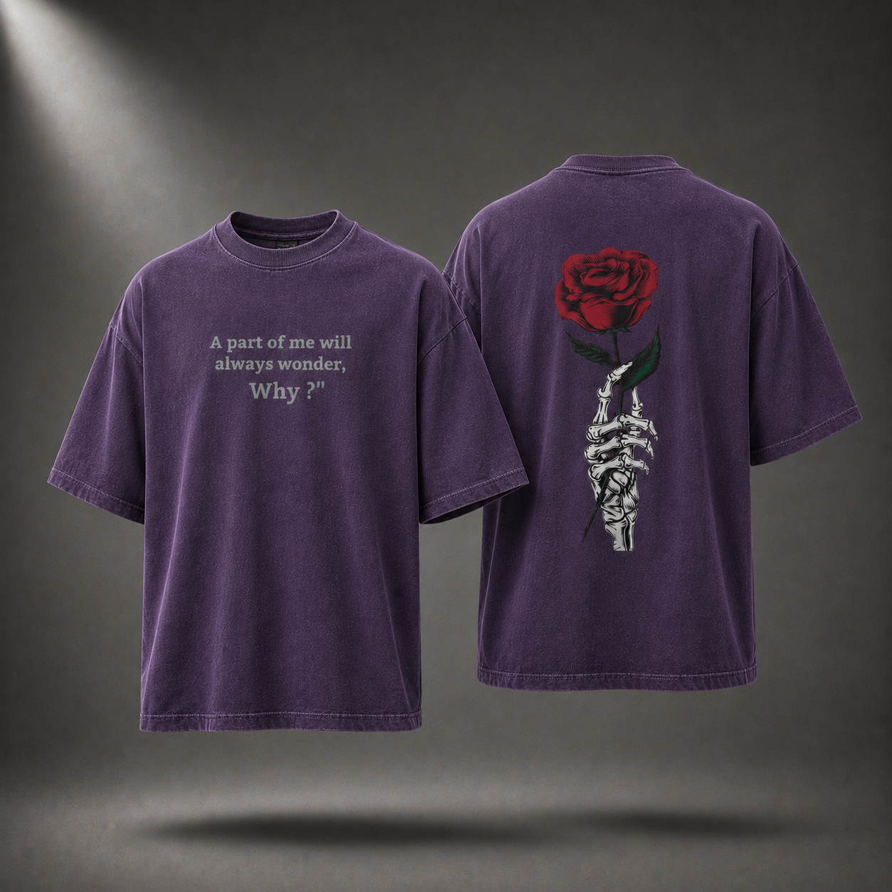 Heavy Silence Oversized T-Shirt – Muted Plum