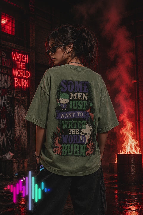 Silent Rage Oversized T-Shirt – Moss Green