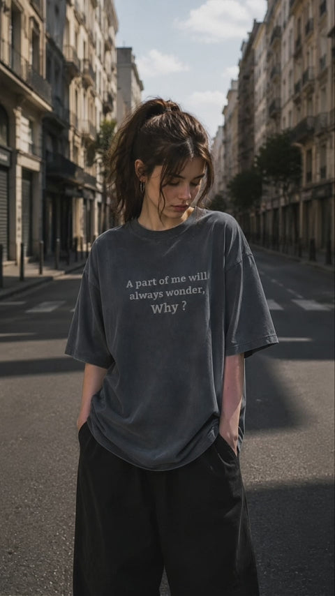 Heavy Silence Oversized T-Shirt – Slate Blue